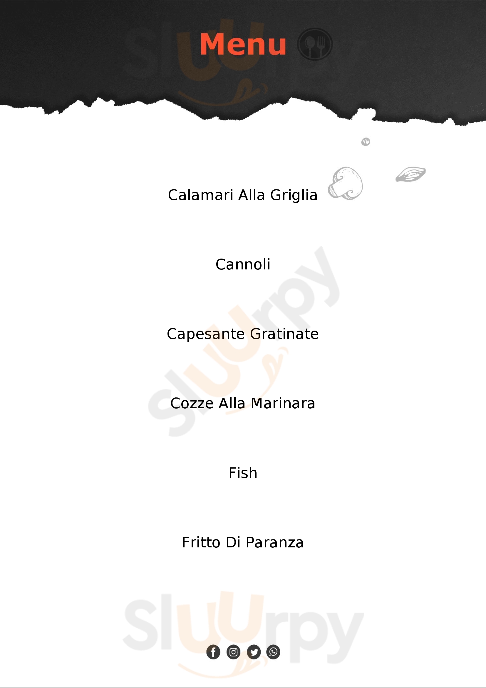 Il Pescato del Canevone Rimini menù 1 pagina