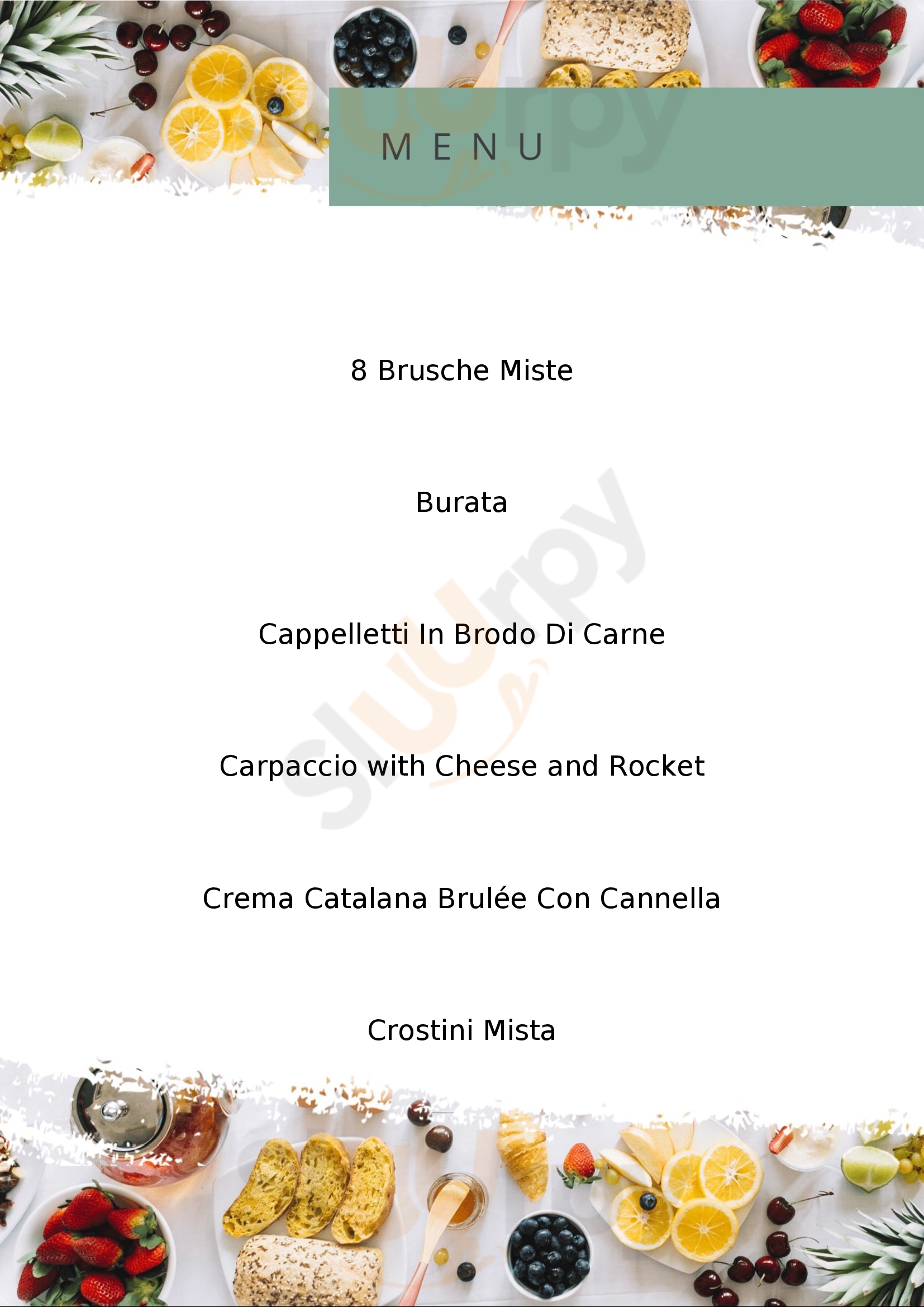 Osteria Brodo di Giuggiole Rimini menù 1 pagina