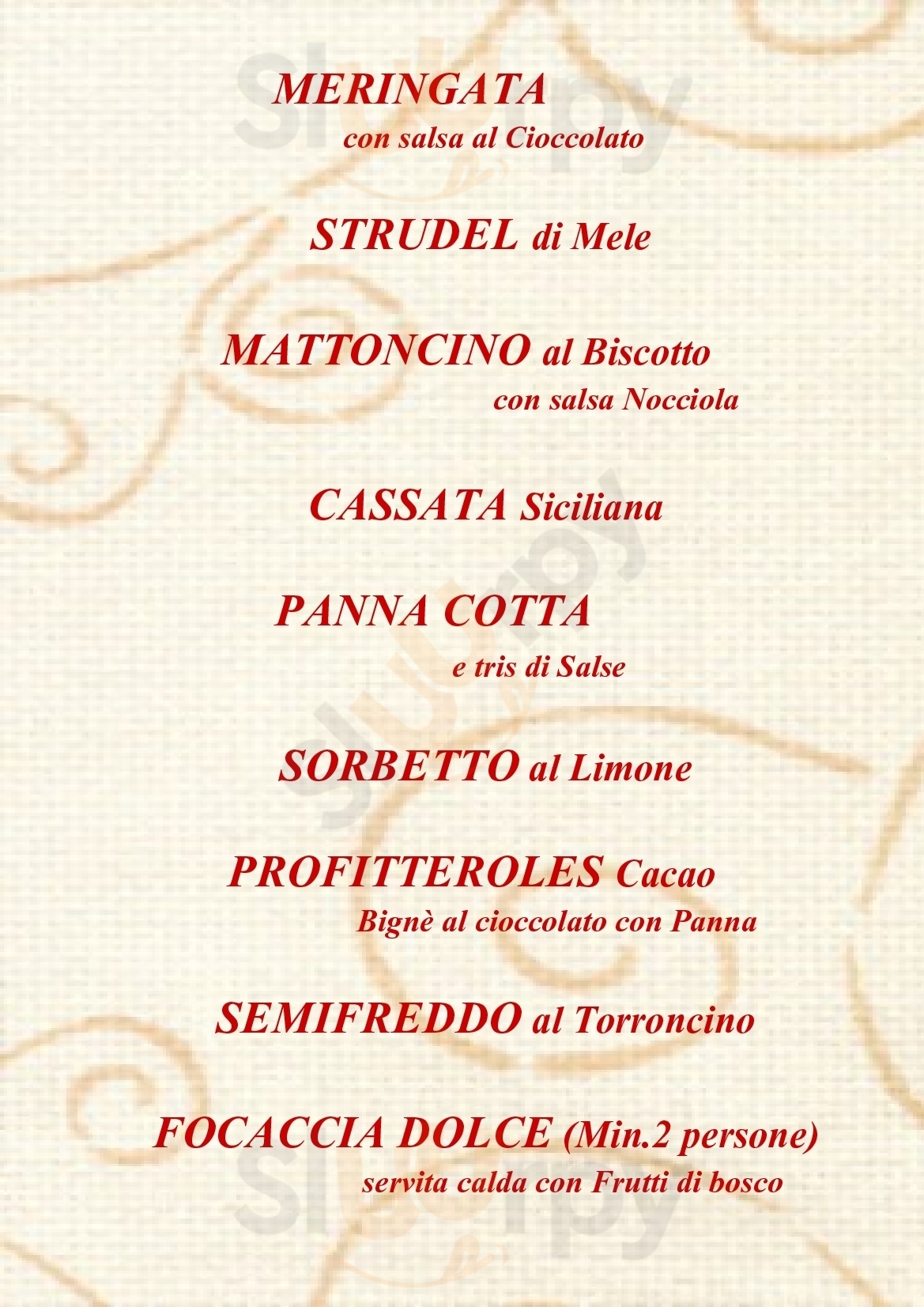 Pizzeria BENELLA Toscolano-Maderno menù 1 pagina
