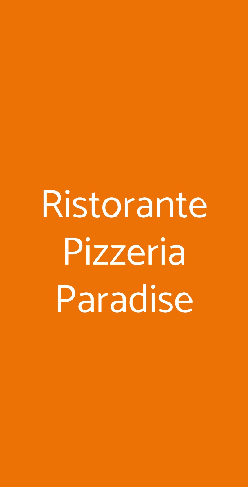 Ristorante Pizzeria Paradise Brescia menù 1 pagina