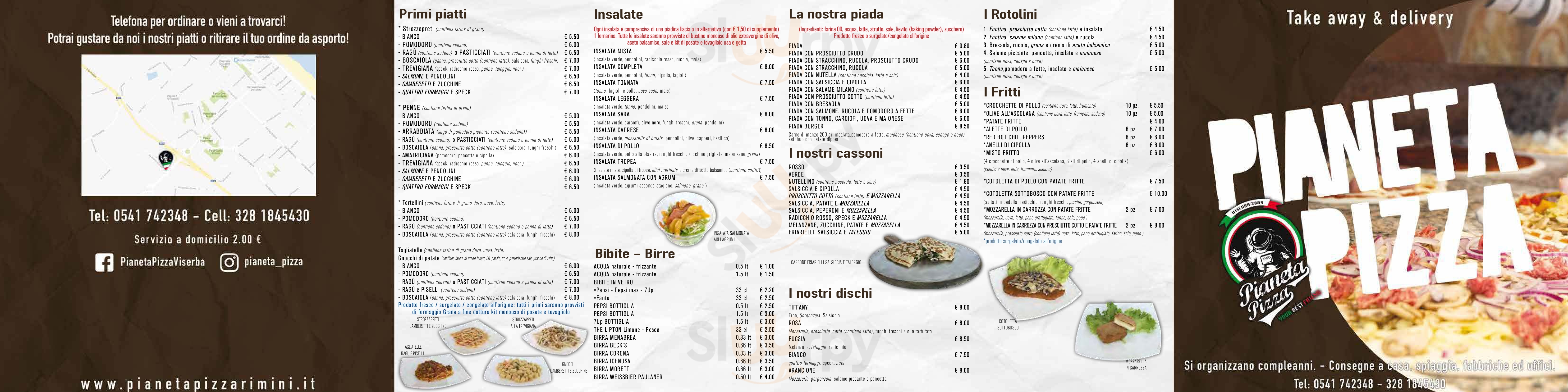 Gastronomia Il Pianeta Rimini menù 1 pagina