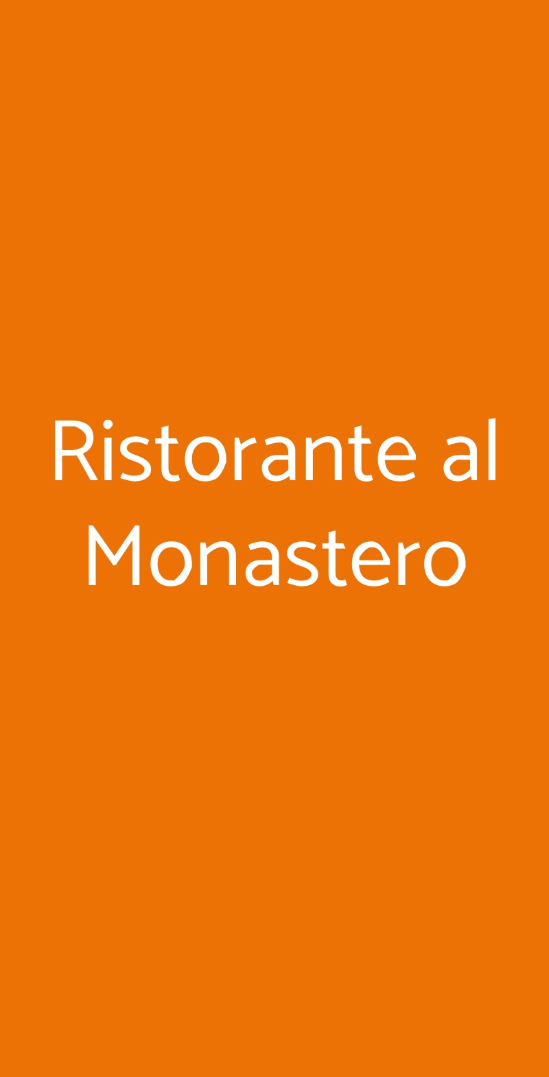 Ristorante al Monastero Soiano del Lago menù 1 pagina