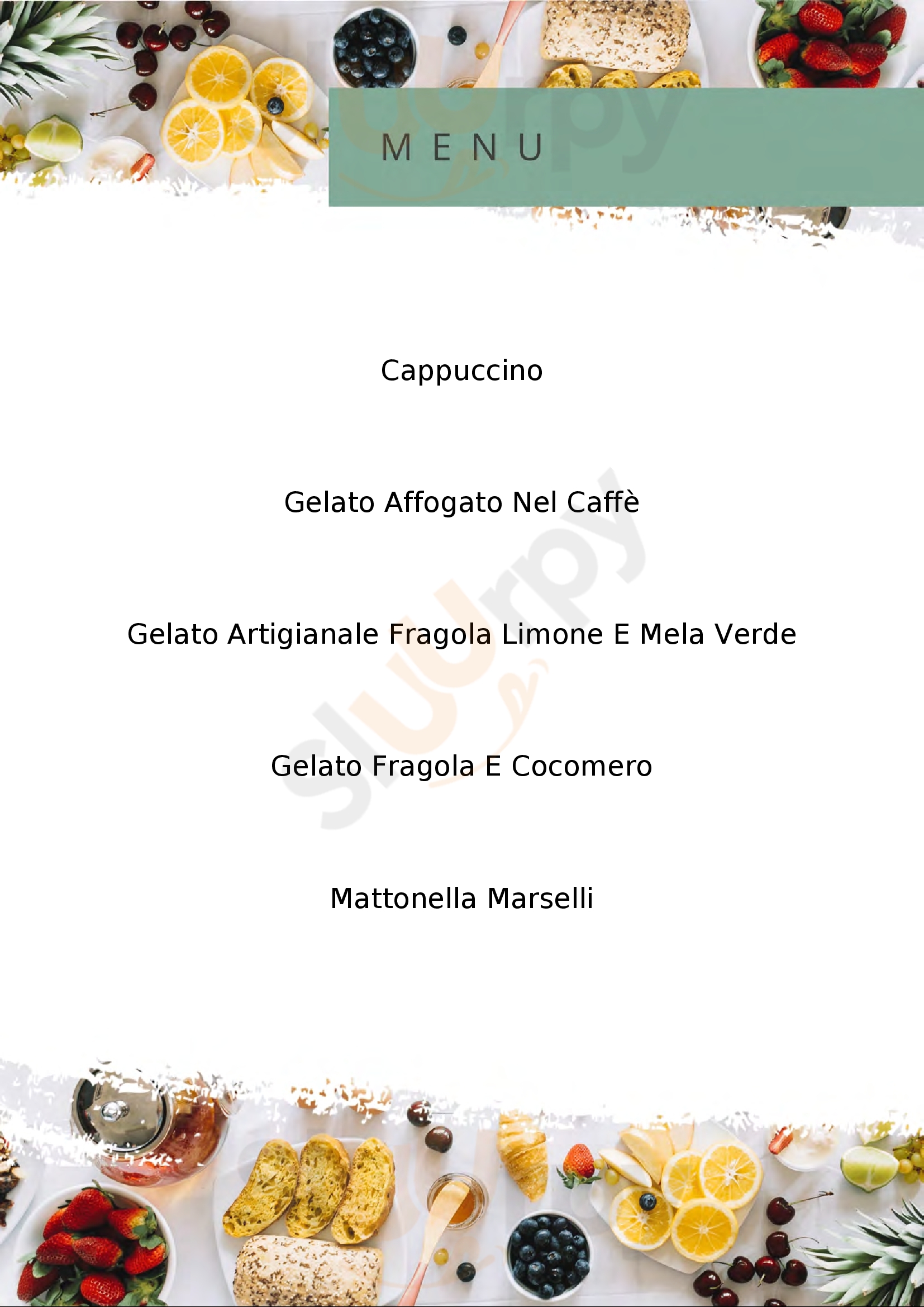Gelateria Marselli Rimini menù 1 pagina