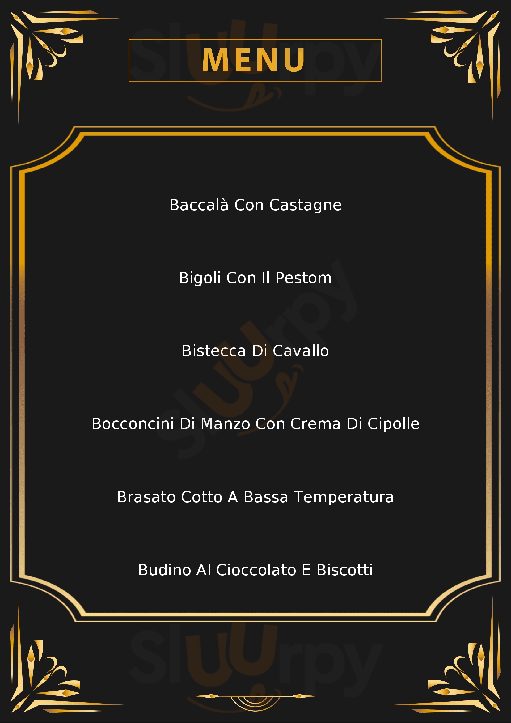 Osteria Tananai Brescia menù 1 pagina