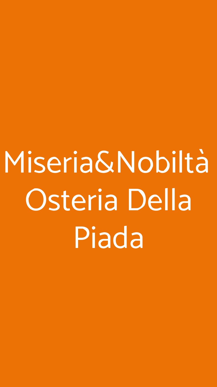 Miseria&Nobiltà  Osteria Della Piada Rimini menù 1 pagina