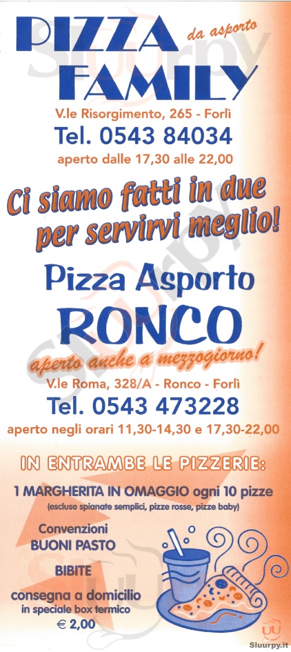 RONCO Forlì menù 1 pagina
