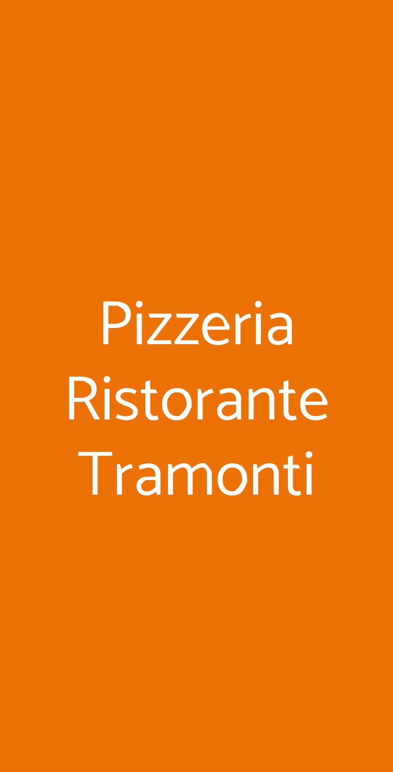 Pizzeria Ristorante Tramonti Modena menù 1 pagina