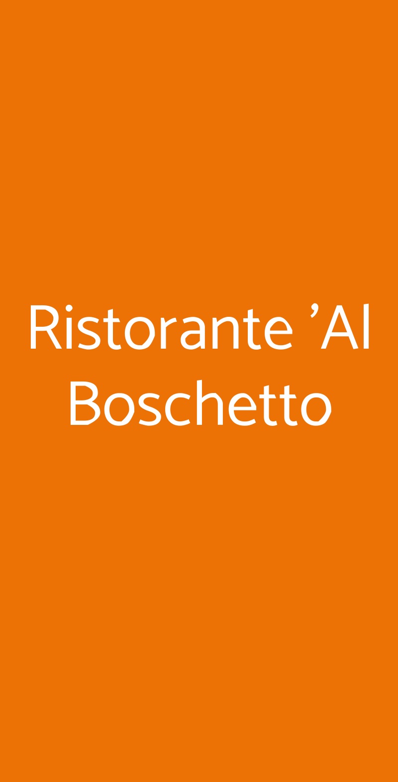 Ristorante 'Al Boschetto Modena menù 1 pagina