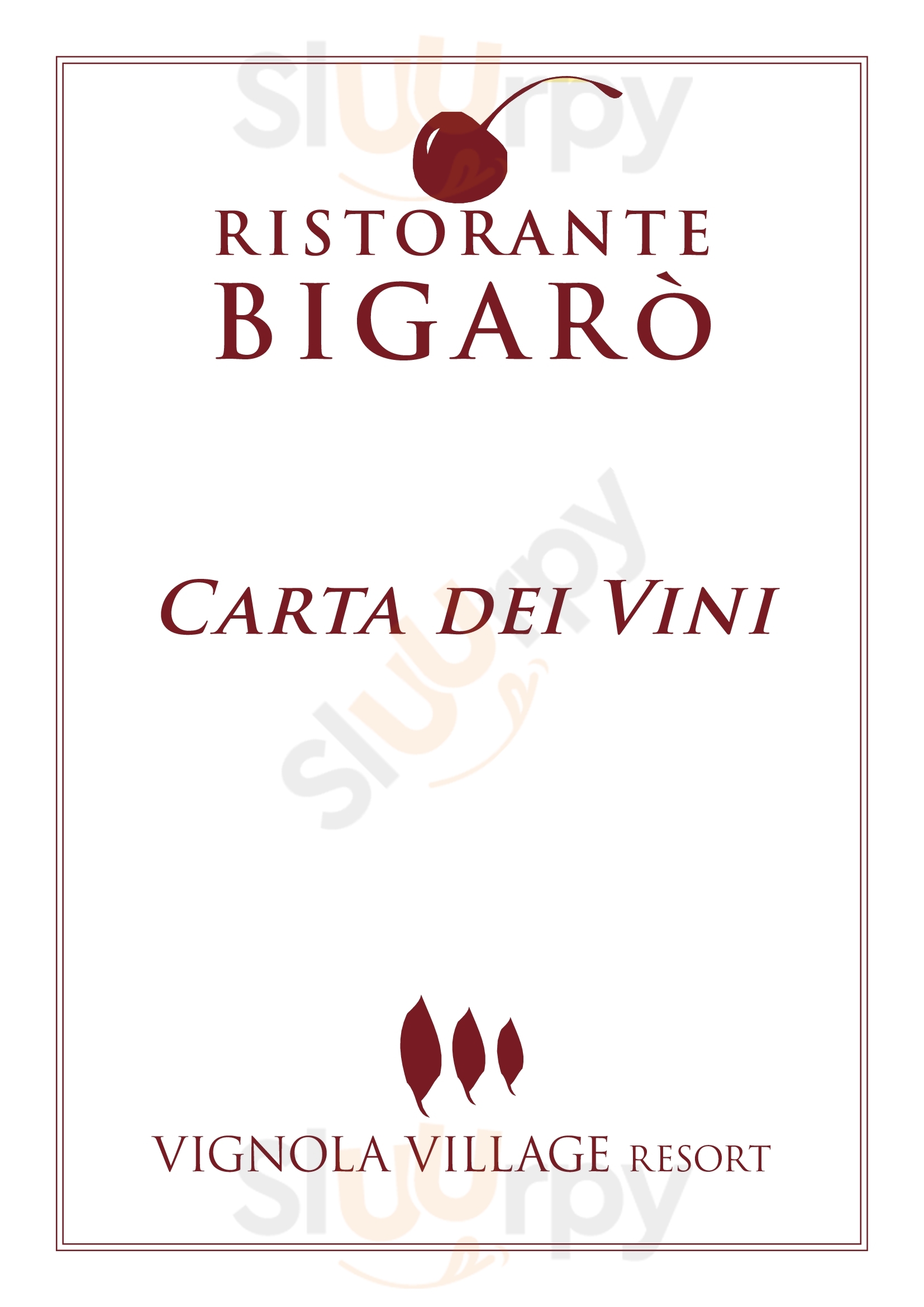 Ristorante Bigaro Vignola menù 1 pagina