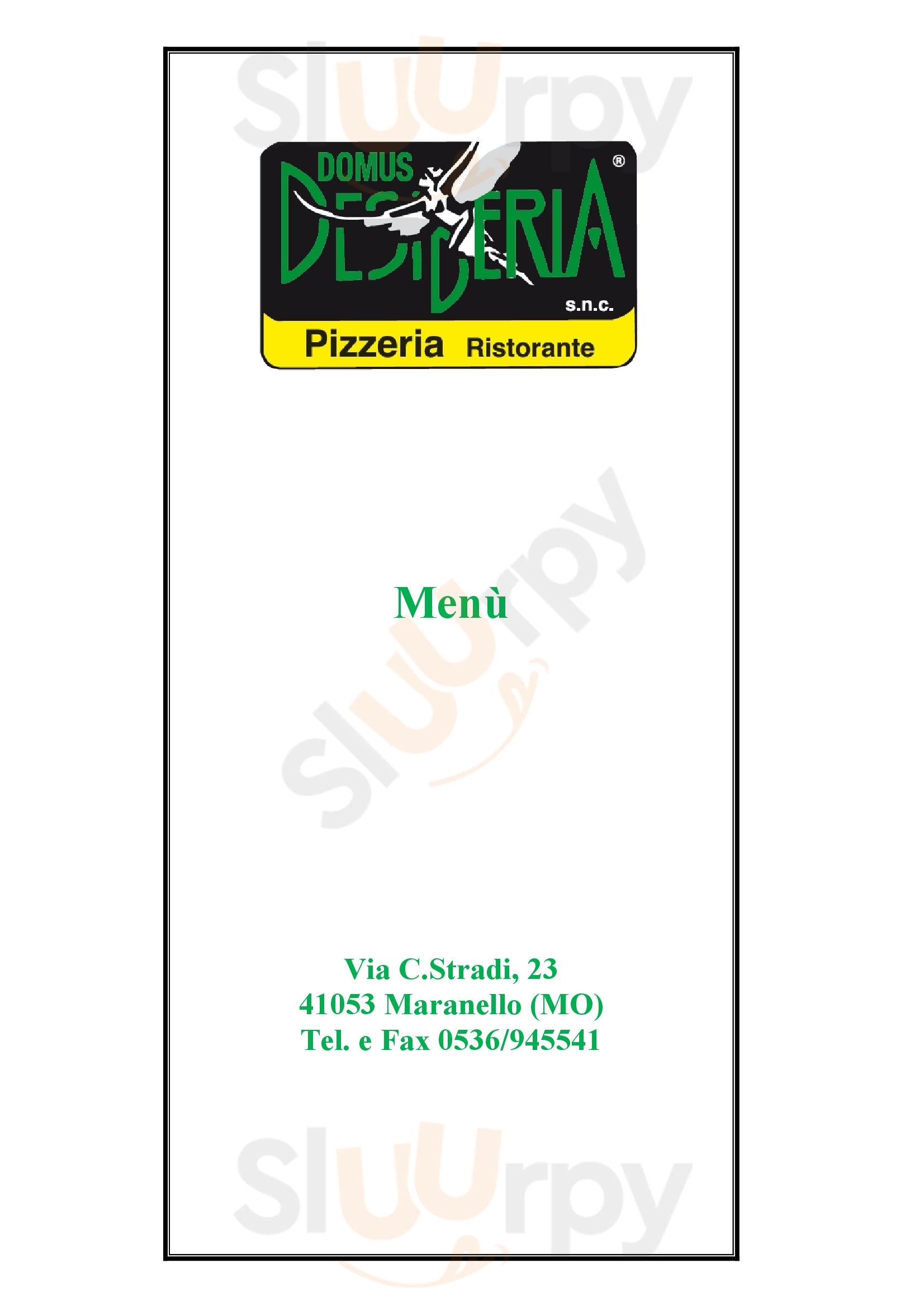 Pizzeria Desideria Castelvetro di Modena menù 1 pagina