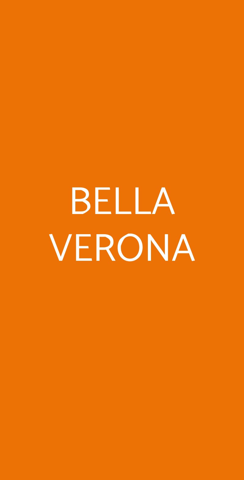 BELLA VERONA Verona menù 1 pagina