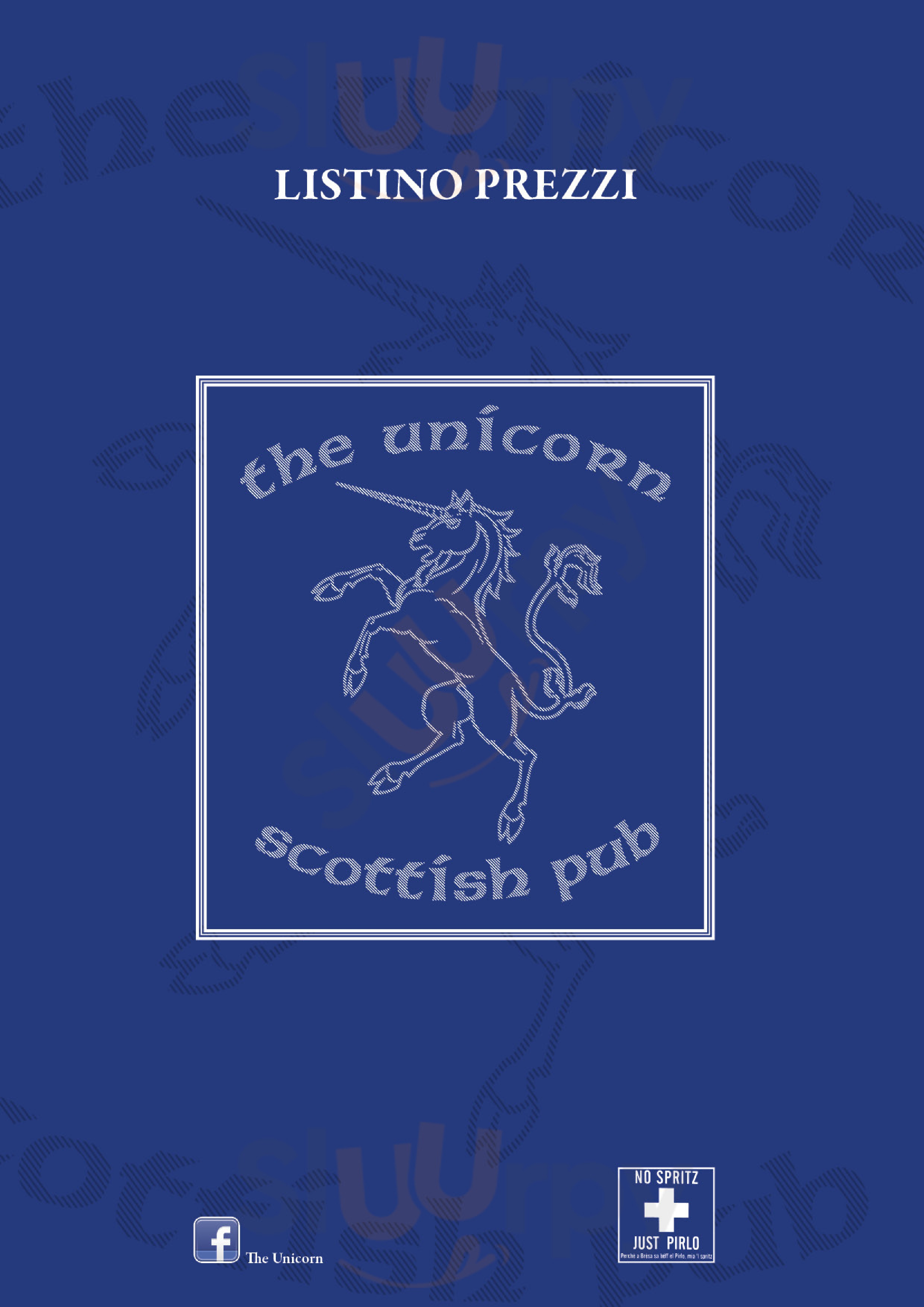 The Unicorn Brescia menù 1 pagina