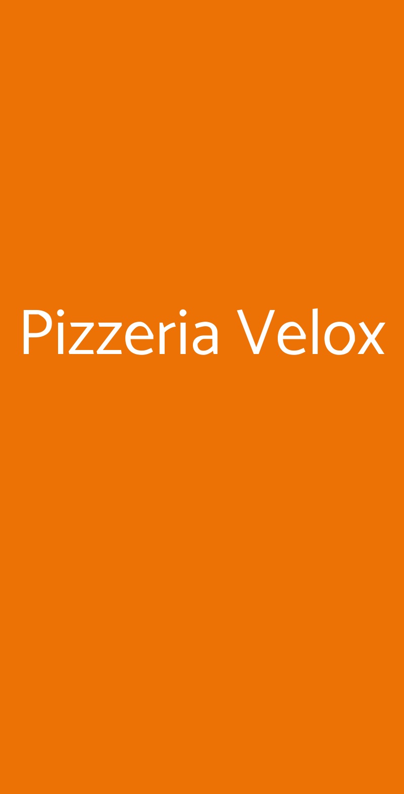 Pizzeria Velox Modena menù 1 pagina