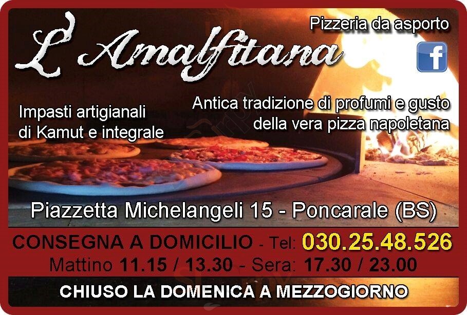 Pizzeria D’asporto L’Amalfitana  Poncarale menù 1 pagina
