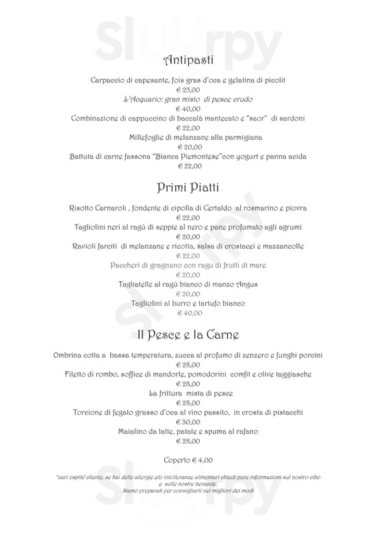 L'osteria Di Santa Marina, Venezia Menu,
