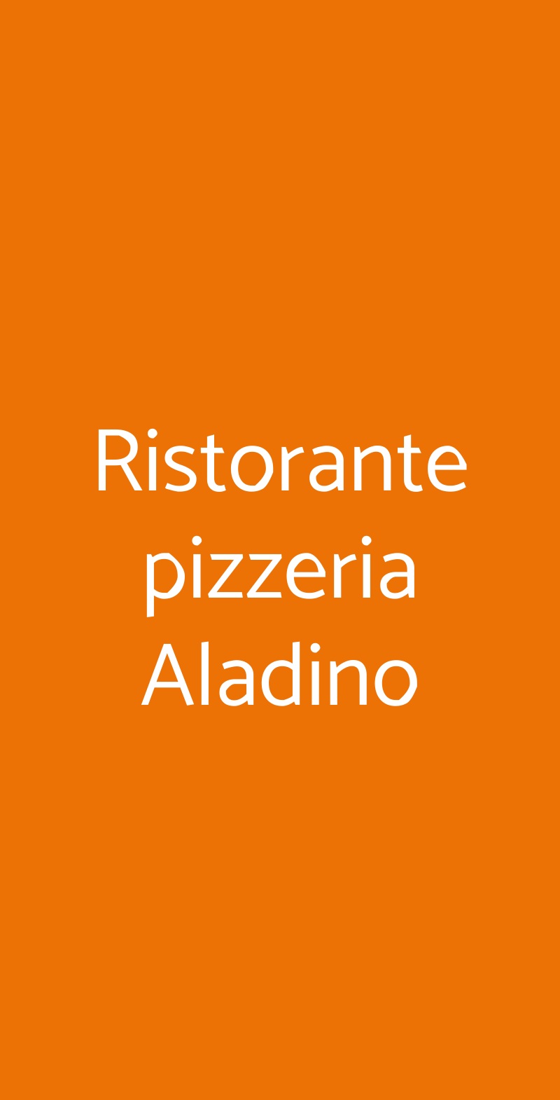 Ristorante pizzeria Aladino Mestre menù 1 pagina