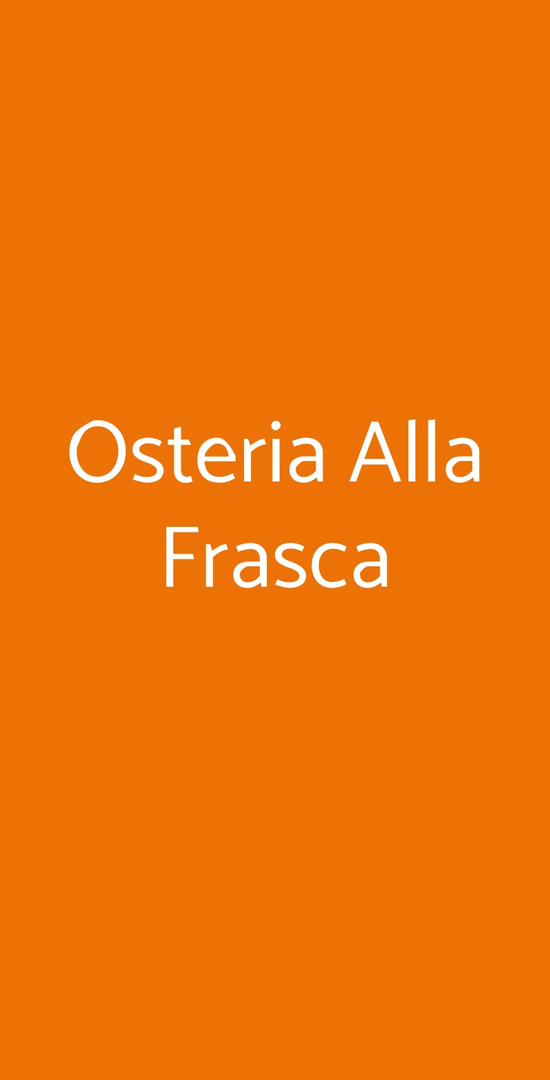 Osteria Alla Frasca Venezia menù 1 pagina