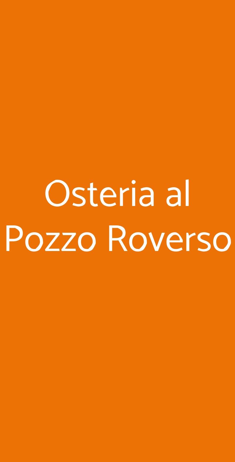 Osteria al Pozzo Roverso Venezia menù 1 pagina
