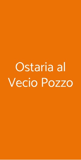 Ostaria Al Vecio Pozzo, Venezia