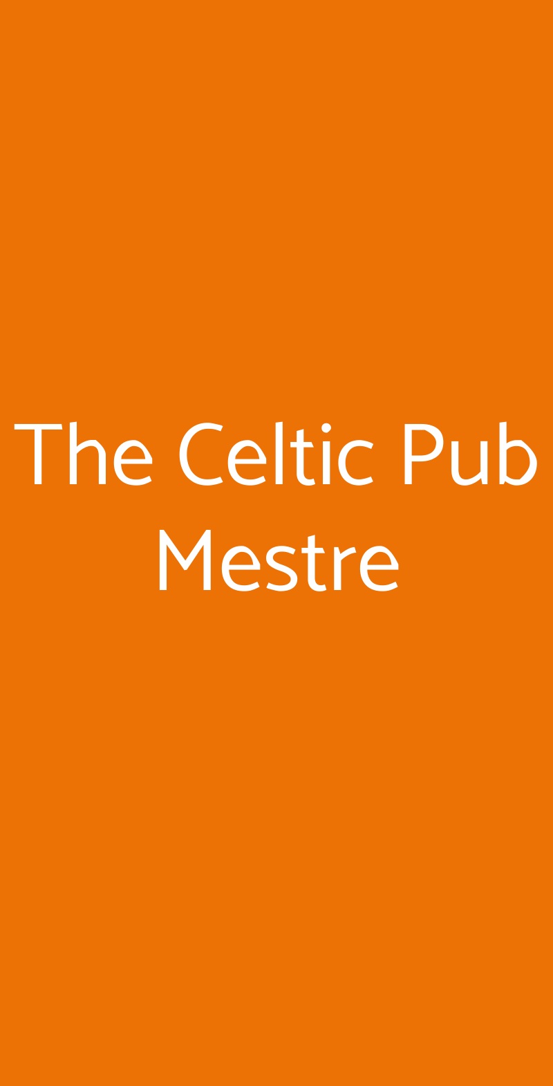 The Celtic Pub Mestre Venezia menù 1 pagina
