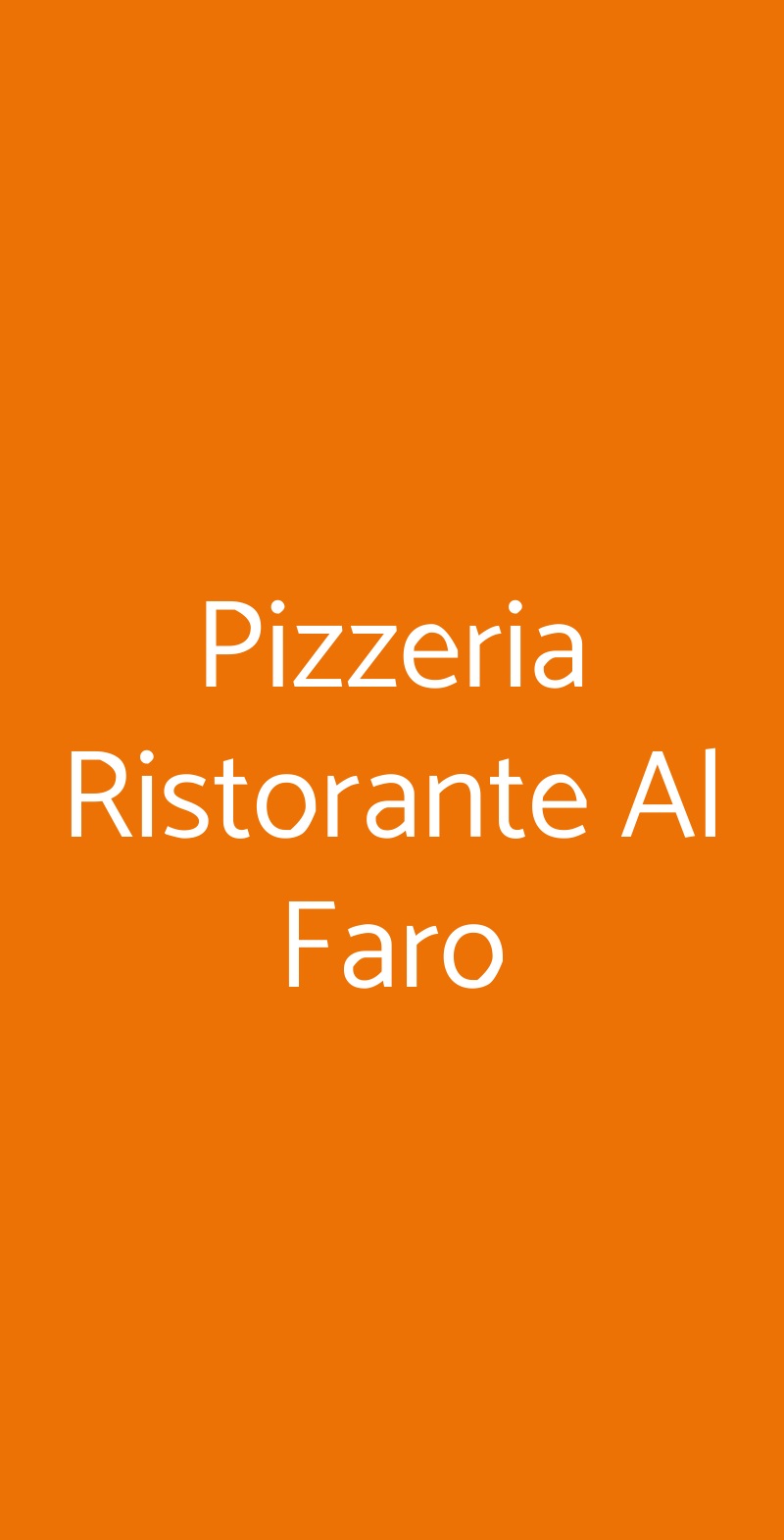 Pizzeria Ristorante Al Faro Venezia menù 1 pagina