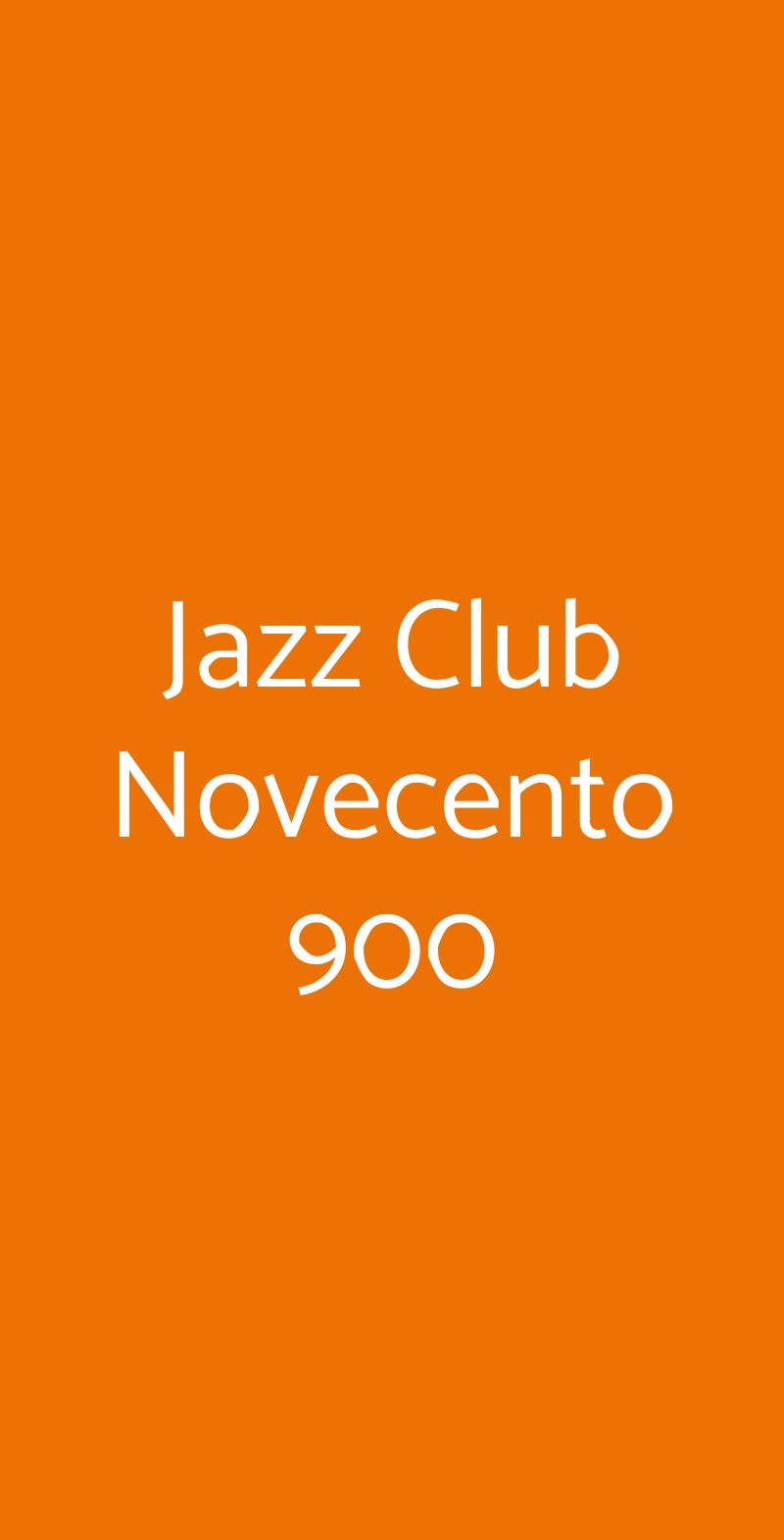 Jazz Club Novecento 900 Venezia menù 1 pagina