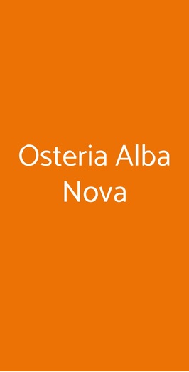 Osteria Alba Nova, Venezia