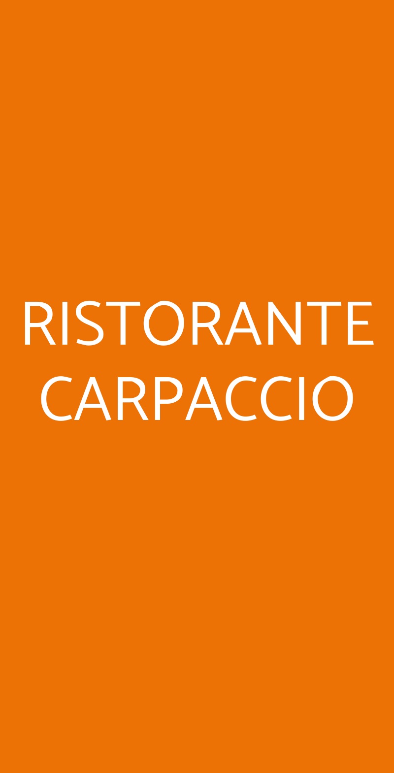RISTORANTE CARPACCIO Venezia menù 1 pagina