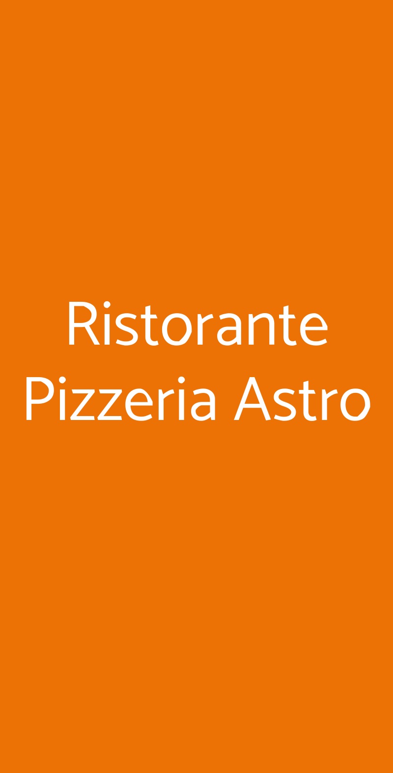 Ristorante Pizzeria Astro Caorle menù 1 pagina