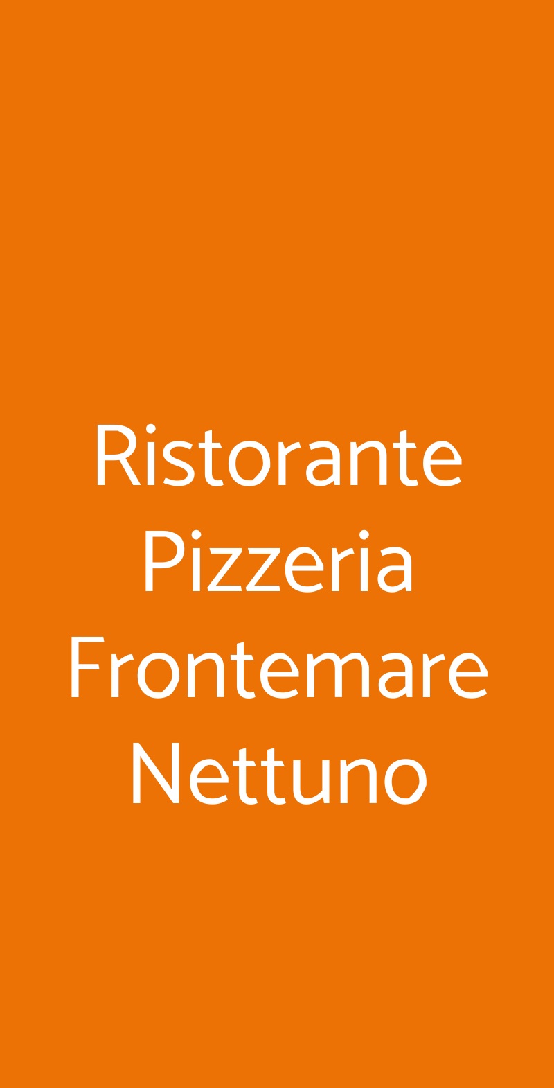 Ristorante Pizzeria Frontemare Nettuno Jesolo menù 1 pagina