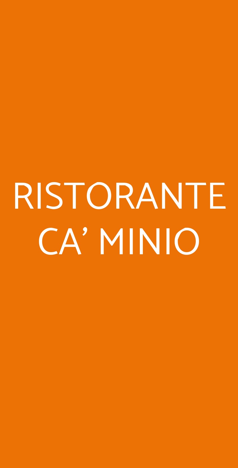 RISTORANTE CA' MINIO Santa Maria di Sala menù 1 pagina