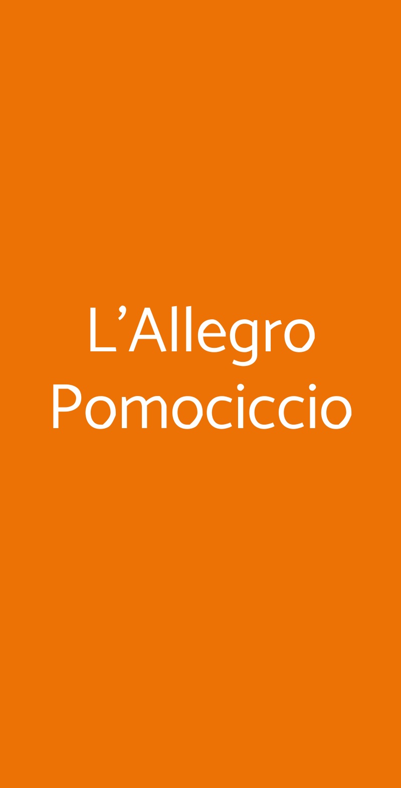 L'Allegro Pomociccio Venezia menù 1 pagina
