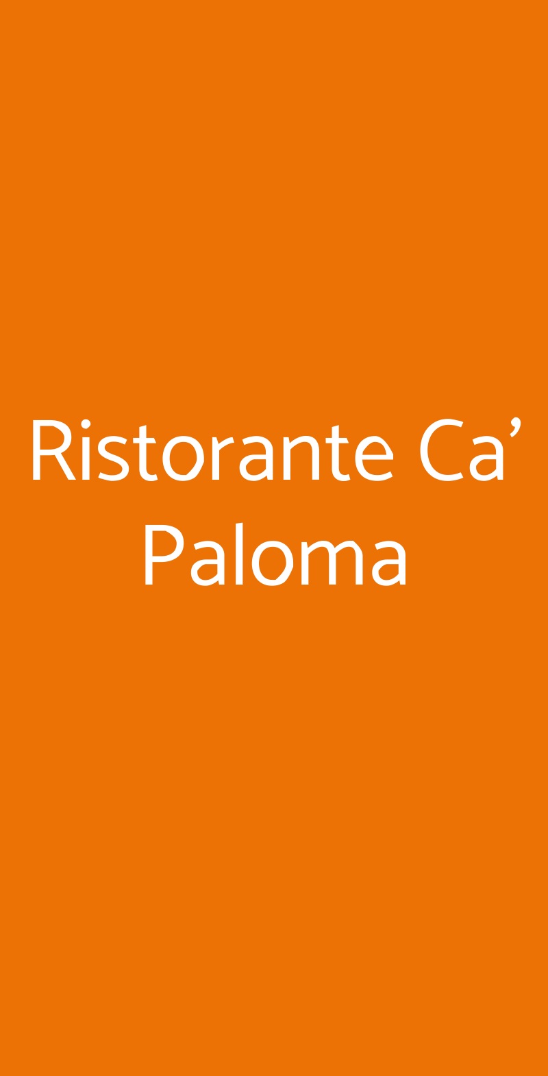 Ristorante Ca' Paloma Jesolo menù 1 pagina