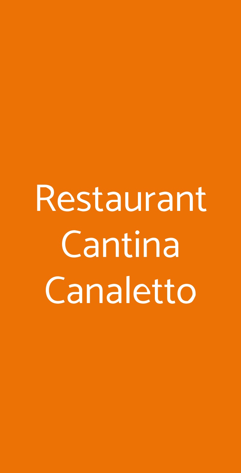 Restaurant Cantina Canaletto Venezia menù 1 pagina