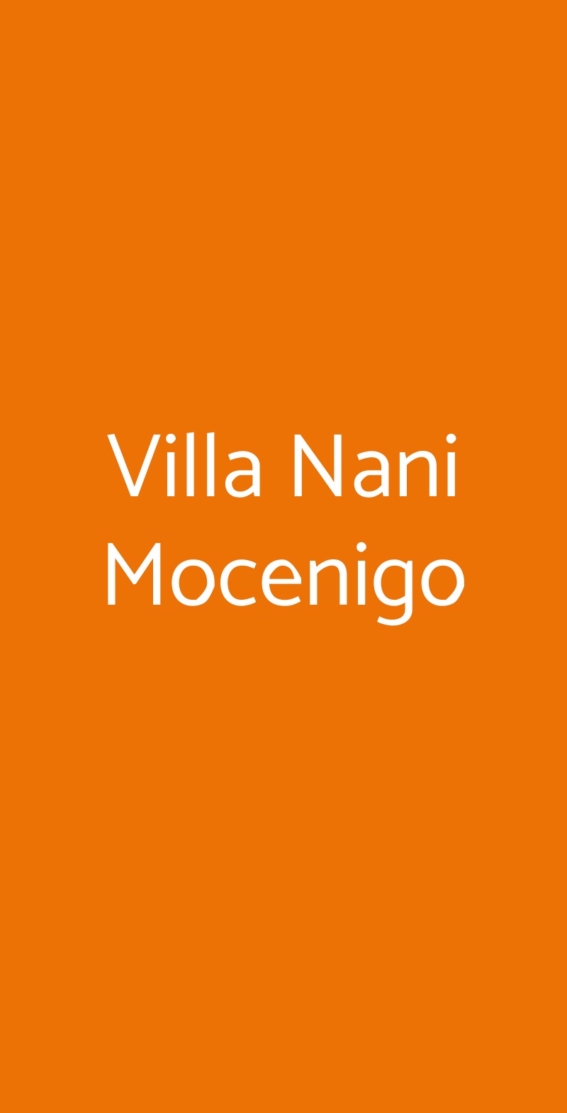 Villa Nani Mocenigo Dolo menù 1 pagina