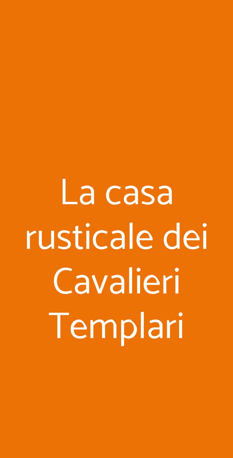 La casa rusticale dei Cavalieri Templari Forlì menù 1 pagina