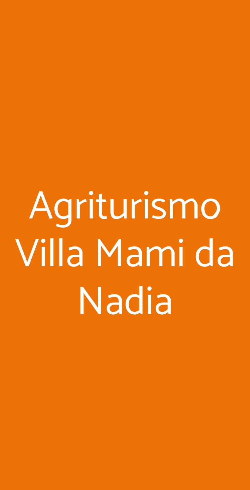 Agriturismo Villa Mami da Nadia Cesena menù 1 pagina