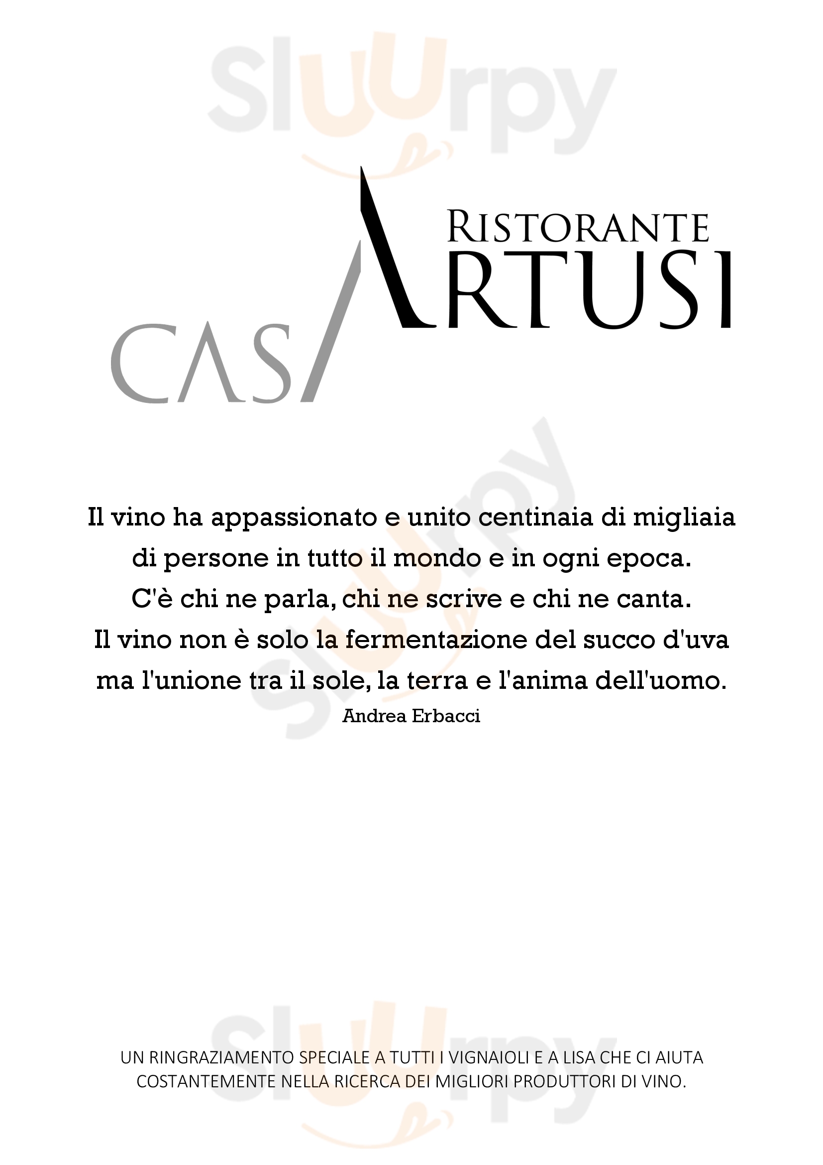 Il Ristorante di Casa Artusi Forlimpopoli menù 1 pagina