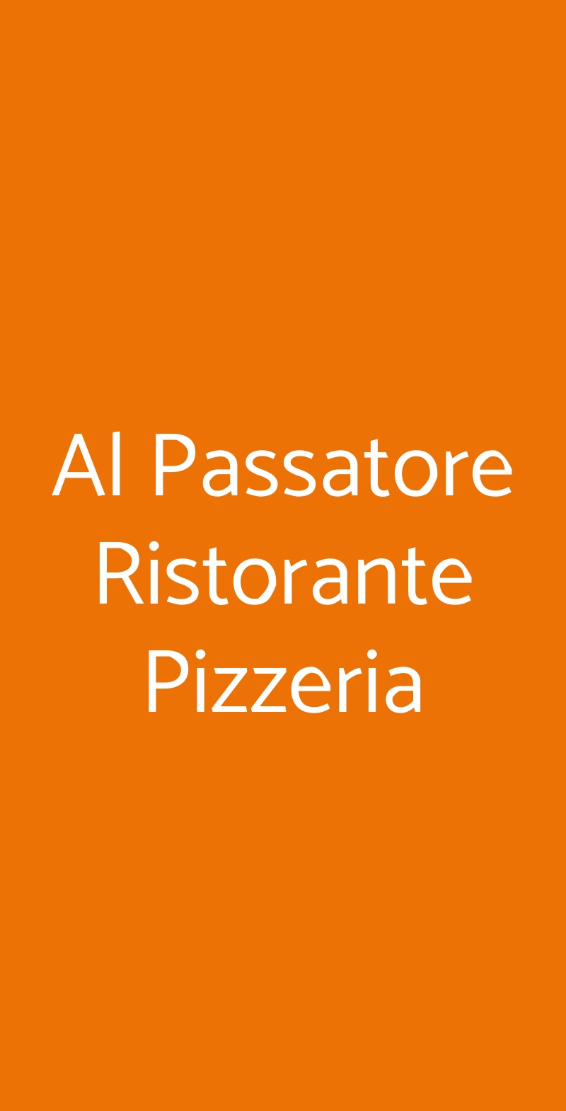 Al Passatore Ristorante Pizzeria Cesenatico menù 1 pagina