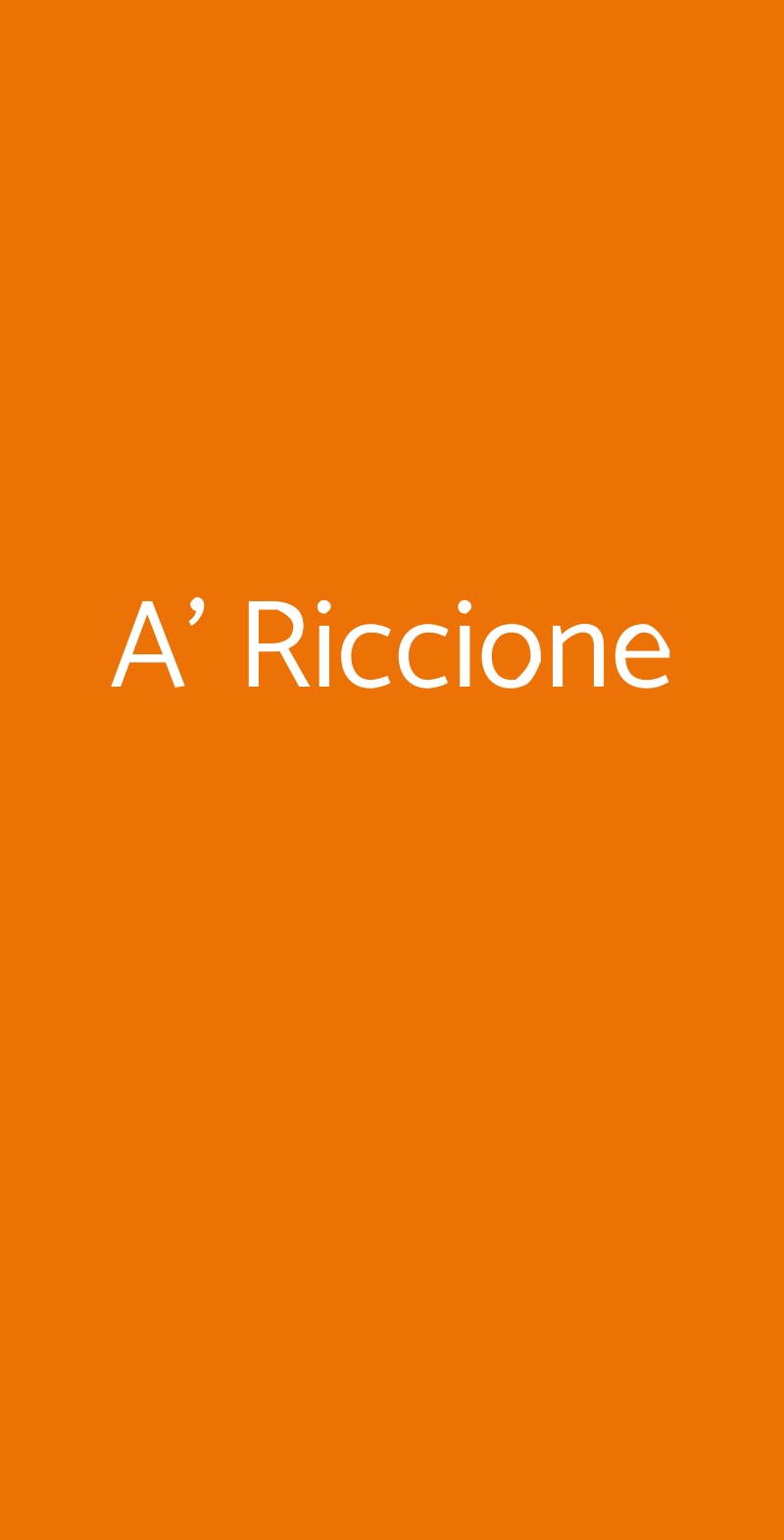 A' Riccione Milano menù 1 pagina