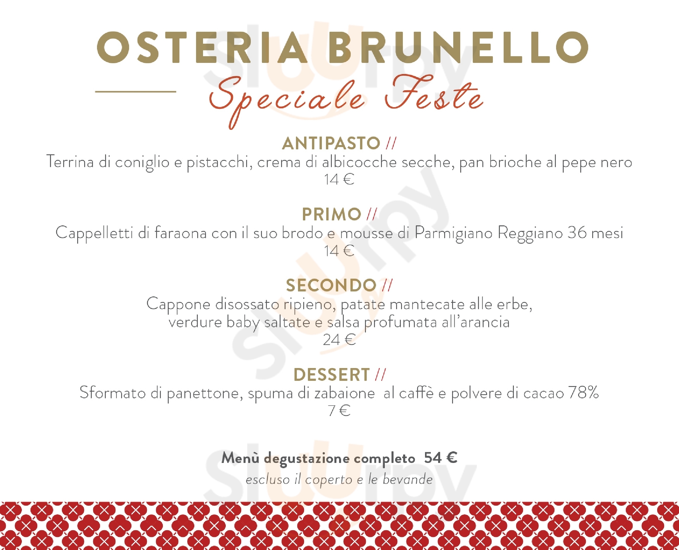 Osteria Brunello Milano menù 1 pagina