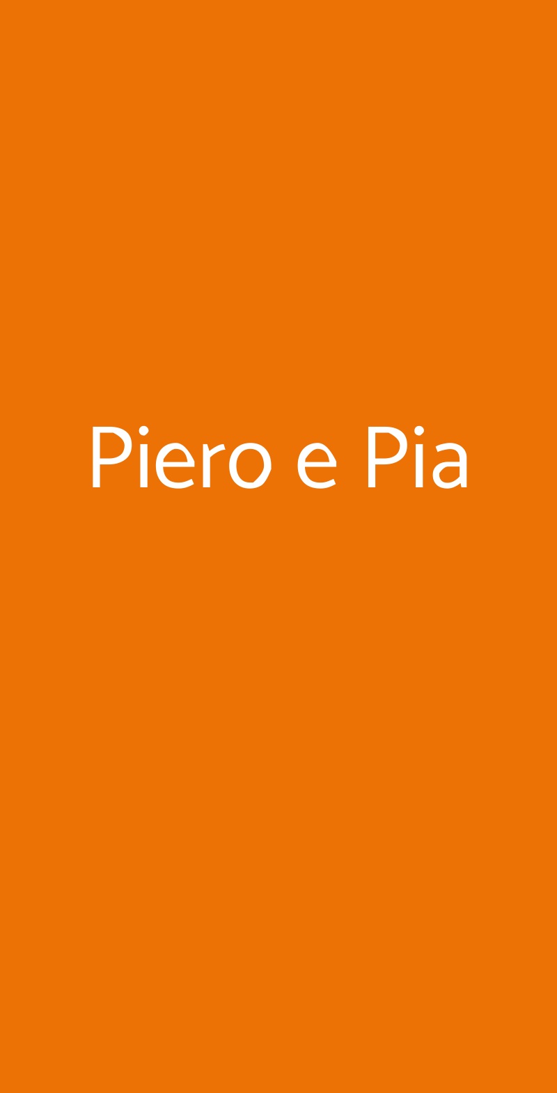 Piero e Pia Milano menù 1 pagina