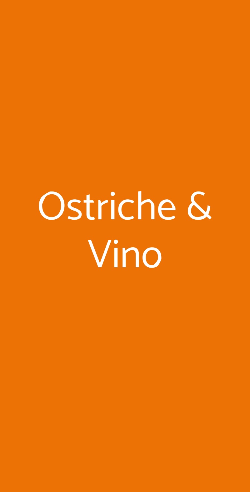 Ostriche & Vino Milano menù 1 pagina
