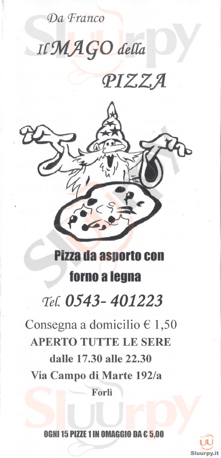 IL MAGO DELLA PIZZA Forlì menù 1 pagina