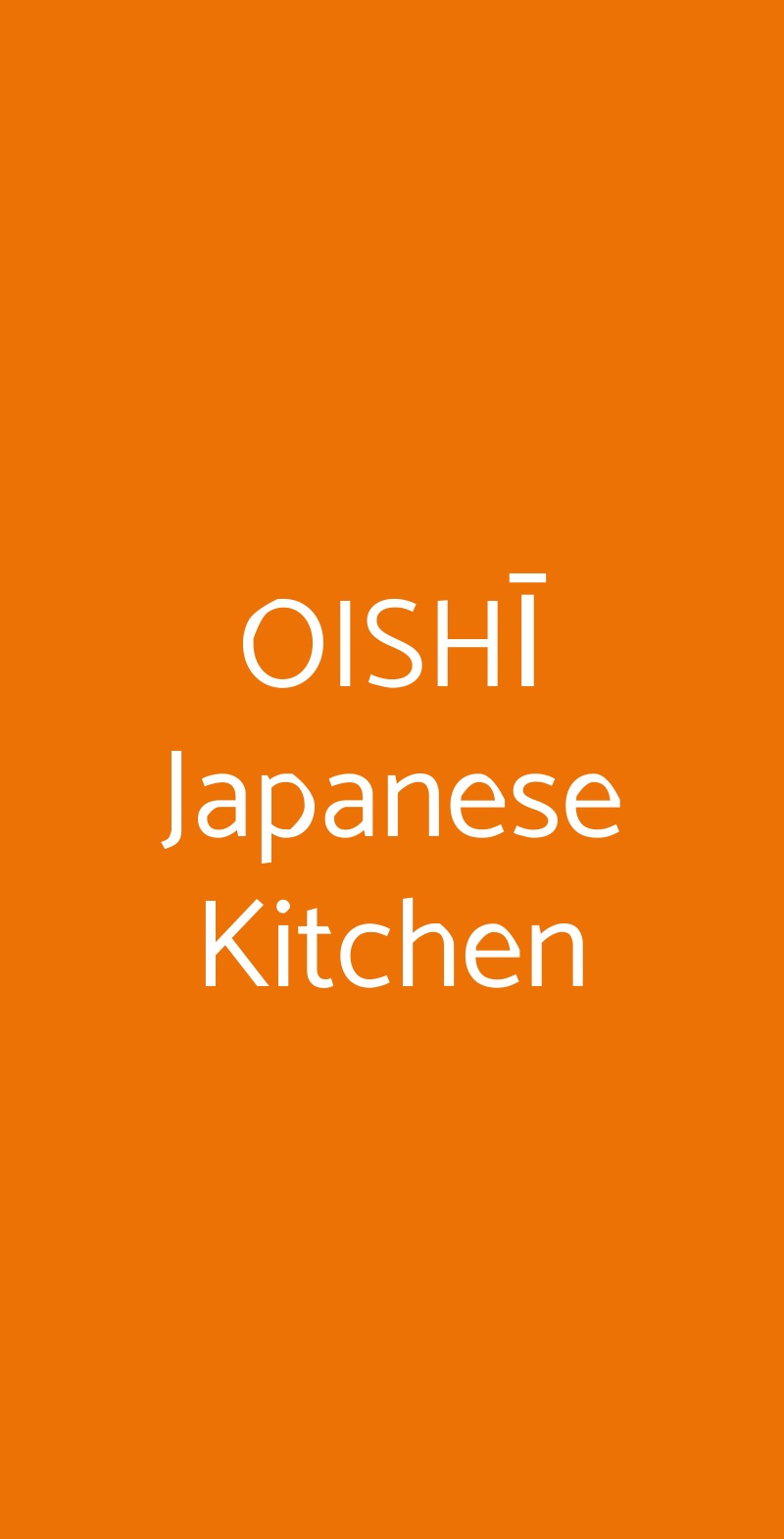 OISHĪ Japanese Kitchen Teramo menù 1 pagina