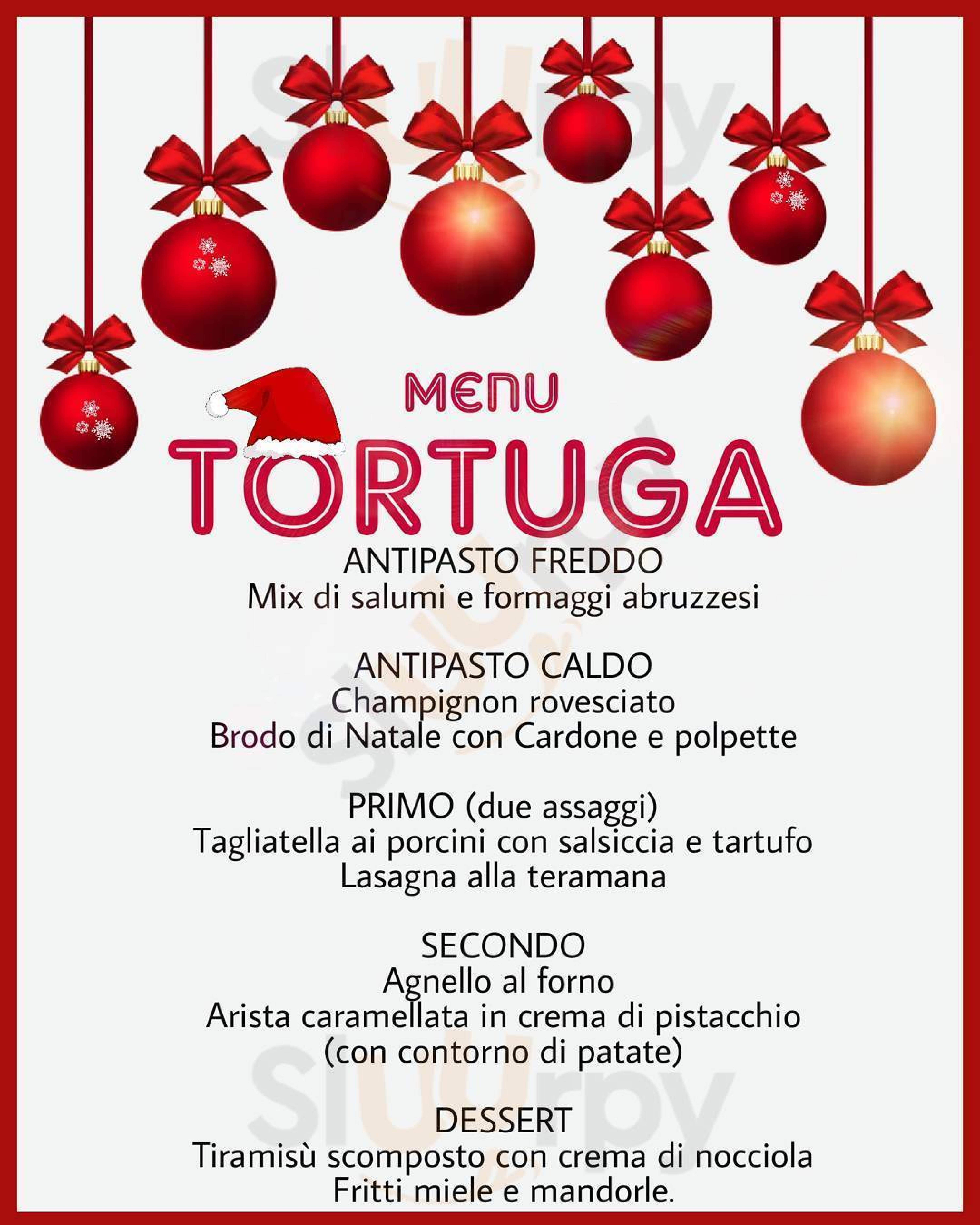 Tortuga club Montesilvano menù 1 pagina