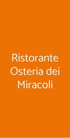Ristorante Osteria Dei Miracoli, Pescara
