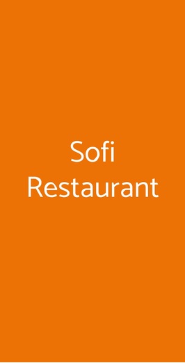 Sofi Restaurant, Matera