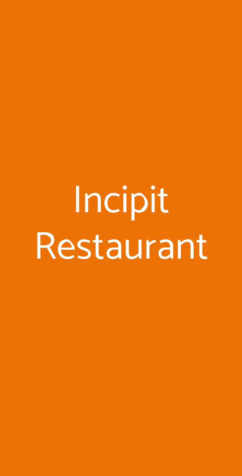 Incipit Restaurant Tropea menù 1 pagina