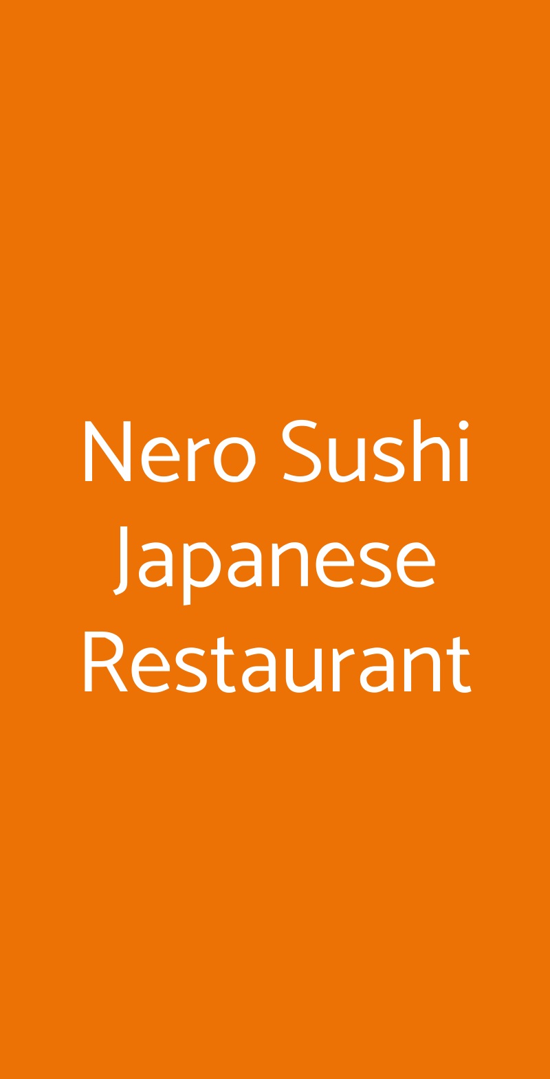 Nero Sushi Japanese Restaurant Napoli menù 1 pagina